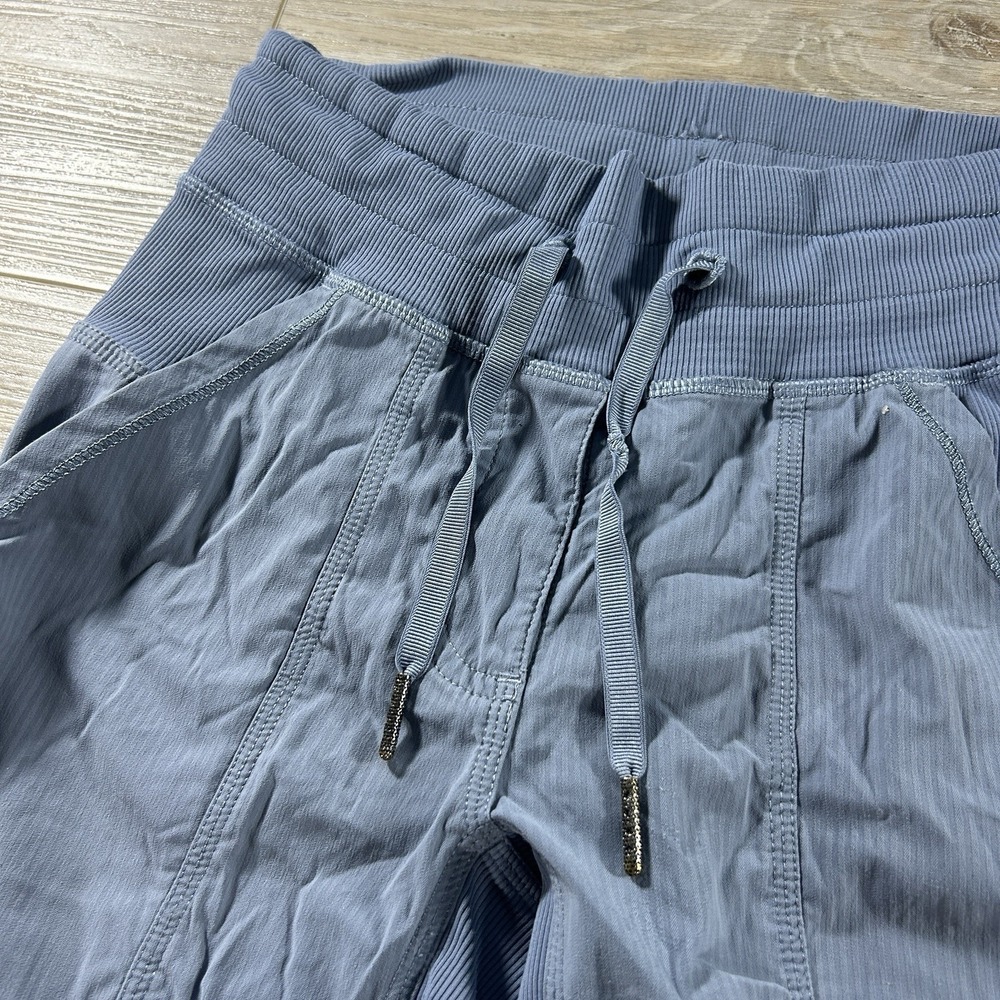 Lululemon Size 2 Blue Beyond the Studio Crop Jogger Pants Ribbed Tie Waistband - Picture 2 of 9